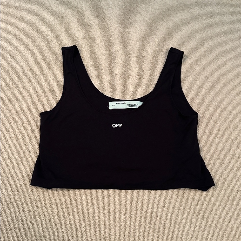 Off-White Cropped Tank Top